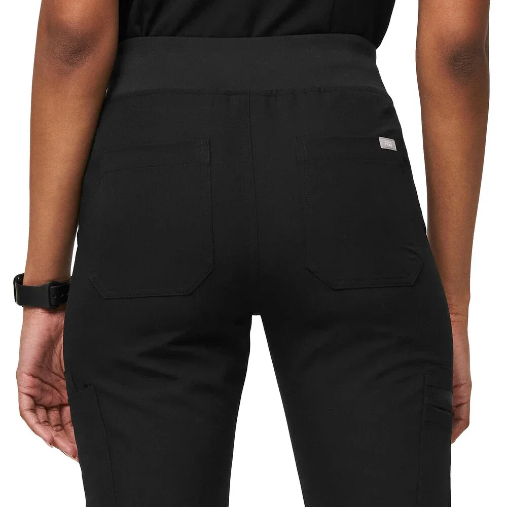 FIGS Women's Black YOLA High Waisted Skinny Scrub Pants Petite PETITE, SMALL